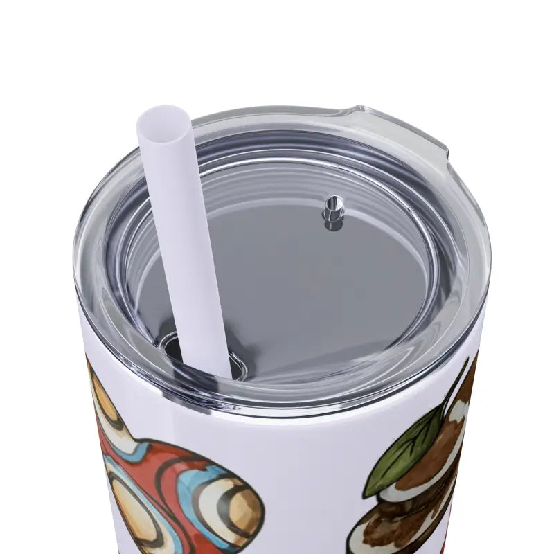 Sip Stylishly: Skinny Tumbler with Color Matching Straw - Mug