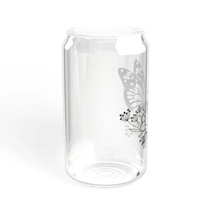 Butterfly on Rose Sipper Glass with Bamboo Lid - Dipaliz - Tumblers