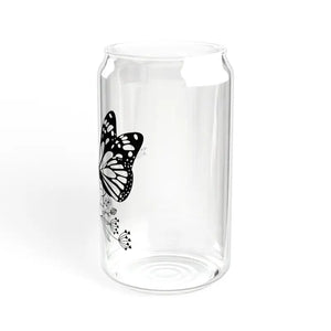 Butterfly on Rose Sipper Glass with Bamboo Lid - Dipaliz - Tumblers