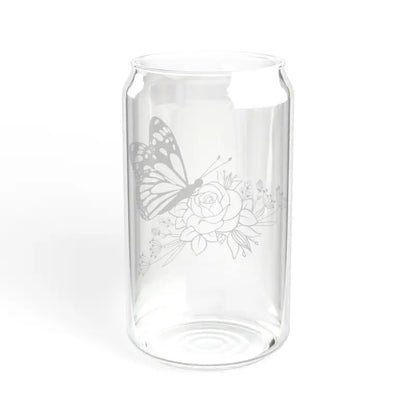 Elevate your Drink with a Butterfly on Rose Glass Sipper - Tumbler