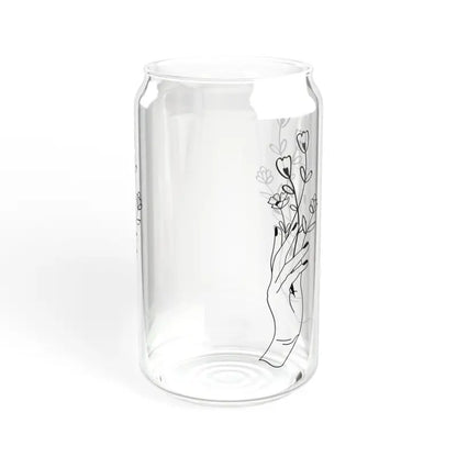 Sip in Style: Chic 16oz Sipper Glass with Bamboo Lid - Tumbler