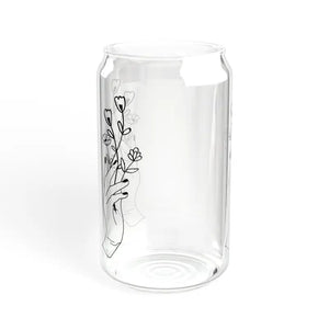 Chic 16oz Sipper Glass with Bamboo Lid Floral Fashion Tumbler - Dipaliz - Tumblers