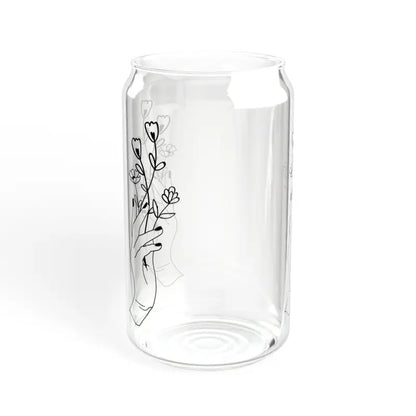 Sip in Style: Chic 16oz Sipper Glass with Bamboo Lid - Tumbler