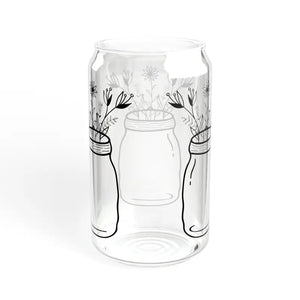Trendy 16oz Wildflower Sipper Glass with Tritan Plastic Straw - Dipaliz - Tumblers