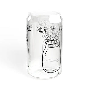 Trendy 16oz Wildflower Sipper Glass with Tritan Plastic Straw - Dipaliz - Tumblers