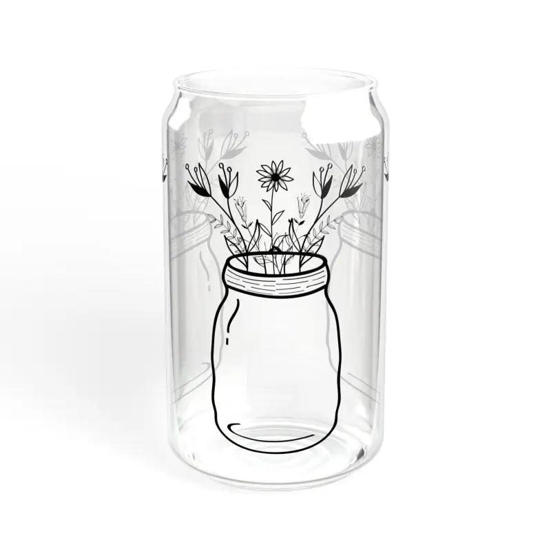 Sip in Style with Trendy 16oz Wildflower Sipper Glass - Without Lid or Straw / Tumbler