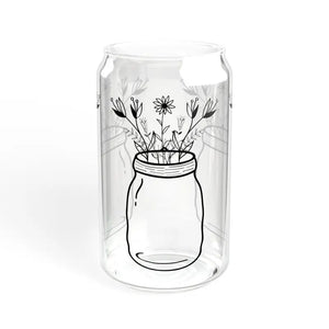 Trendy 16oz Wildflower Sipper Glass with Tritan Plastic Straw - Dipaliz - Without Lid or Straw / Tumblers