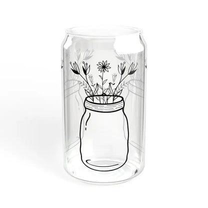 Sip in Style with Trendy 16oz Wildflower Sipper Glass - Without Lid or Straw / Tumbler