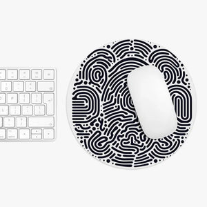Vibrant Abstract Fingerprint Mouse Pad - Spill Resistant - Dipaliz - one Size / Round - Pads