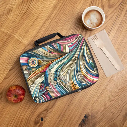 Elevate Lunchtime with the Chic Abstract Pattern Lunch Bag - one Size / Black Accessories