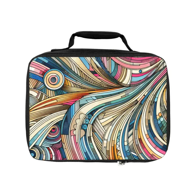 Elevate Lunchtime with the Chic Abstract Pattern Lunch Bag - one Size / Black Accessories