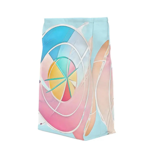 Level Up Lunchtime with the Abstract Pink Polyester Lunch Bag - 11.75’’ × 7.25’’ 4.75’’ Accessories