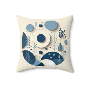 Abstract Circle Polyester Square Pillow - Room Art Canvas - Dipaliz - 18’’ × - Throw Pillows