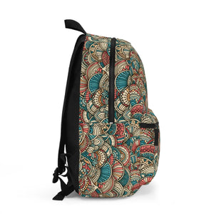 Bold Stylish Backpack - Colorful Waves Eco Canvas - Dipaliz - Backpacks
