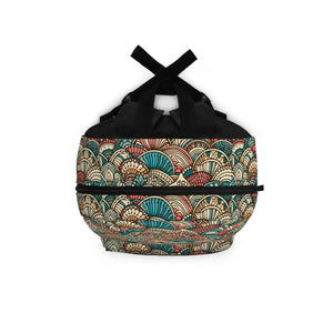 Bold Stylish Backpack - Colorful Waves Eco Canvas - Dipaliz - Backpacks