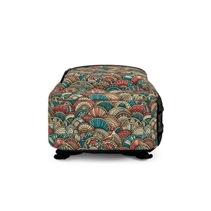 Bold Stylish Backpack - Colorful Waves Eco Canvas - Dipaliz - Backpacks