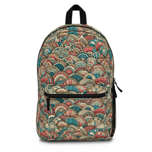 Bold Stylish Backpack - Colorful Waves Eco Canvas - Dipaliz - Backpacks