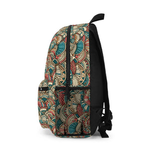 Bold Stylish Backpack - Colorful Waves Eco Canvas - Dipaliz - Backpacks