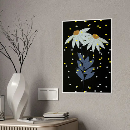 Elevate your Space with Blue Flower Gloss Posters! - Poster