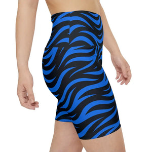Blue Striped Workout Shorts - Stylish Active Comfort - Dipaliz