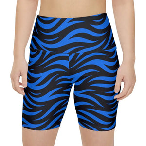 Blue Striped Workout Shorts - Stylish Active Comfort - Dipaliz