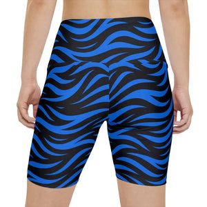 Blue Striped Workout Shorts - Stylish Active Comfort - Dipaliz