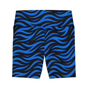 Blue Striped Workout Shorts - Stylish Active Comfort - Dipaliz
