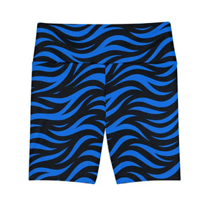 Blue Striped Workout Shorts - Stylish Active Comfort - Dipaliz