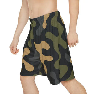Men’s Sports Shorts - Vibrant Camo Summer Workout Gear - Dipaliz