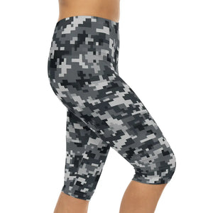 Stylish Camouflage Women Capri Leggings - Casual Wear - Dipaliz