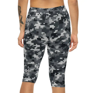 Women Capri Leggings - Stylish Camouflage Casual Wear - Dipaliz