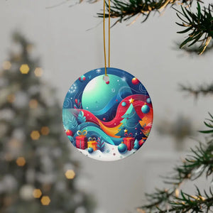 Stylish Ceramic Christmas Ornaments Spread Holiday Cheer - Dipaliz - Circle / 1 Pc / one Size