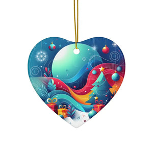 Stylish Ceramic Christmas Ornaments Spread Holiday Cheer - Dipaliz - Heart / 3 Pcs / one Size