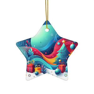 Stylish Ceramic Christmas Ornaments Spread Holiday Cheer - Dipaliz - Star / 5 Pcs / one Size