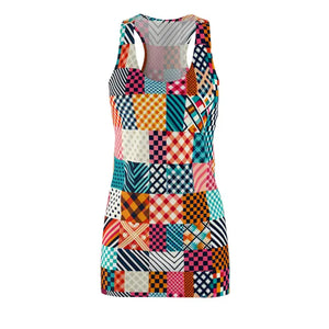 Checkered Racerback Dress Polyester Chic Style - Dipaliz - Dresses