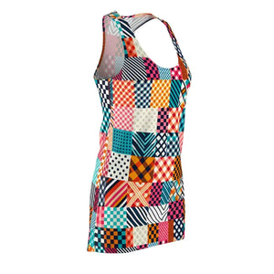 Checkered Racerback Dress Polyester Chic Style - Dipaliz - Dresses