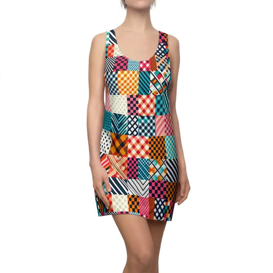 Chic Checkered Racerback Dress: Strut your Style in Comfort - Xs All Over Prints