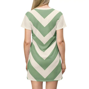 Stylish Chevron T-shirt Dress – Summer - Dipaliz - Dresses - Xs