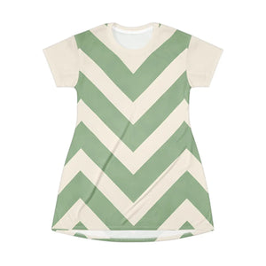 Stylish Chevron T-shirt Dress – Summer - Dipaliz - Dresses - Xs