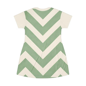 Stylish Chevron T-shirt Dress – Summer - Dipaliz - Dresses - Xs