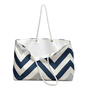 Chevron Weekender Bag Wave Pattern for Weekend Getaways - Dipaliz - 24’’ × 13’’ - Tote Bags