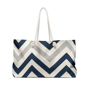 Chevron Weekender Bag Wave Pattern for Weekend Getaways - Dipaliz - 24’’ × 13’’ - Tote Bags