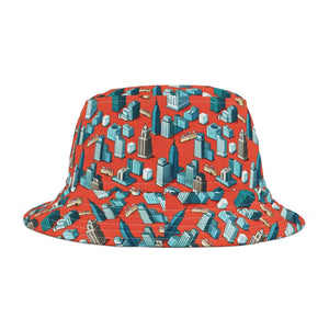 Bucket Hat - Polyester City Buildings Urban Style - Dipaliz - Hats