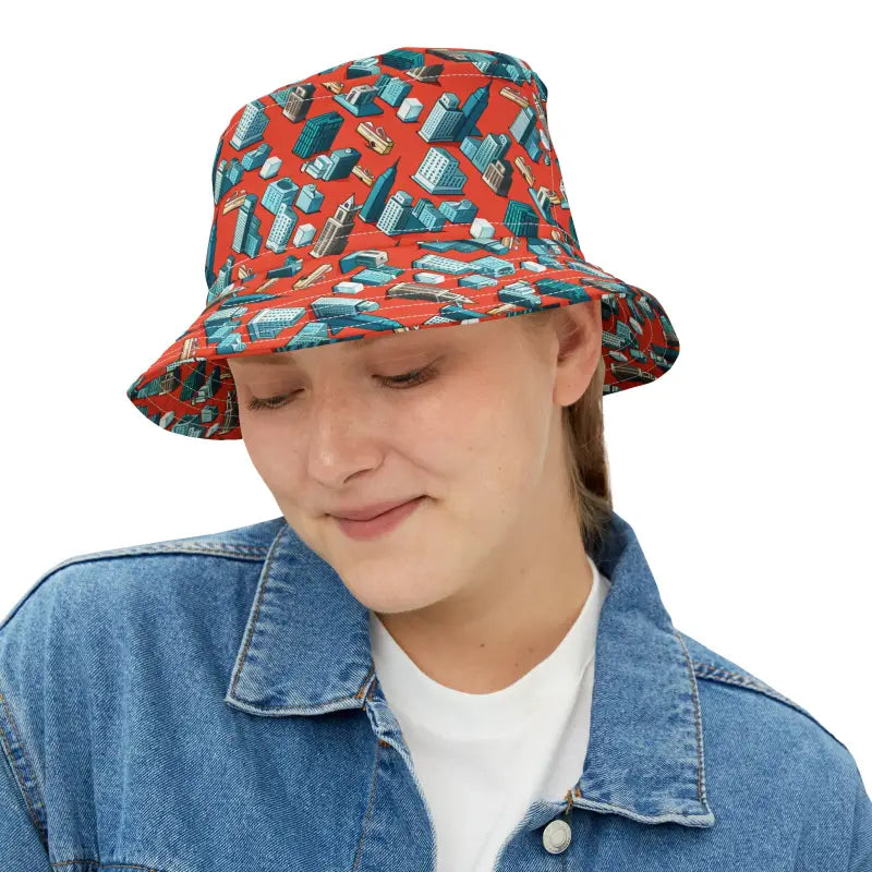 Elevate your Street Style with a Cool City Buildings Bucket Hat - Hats