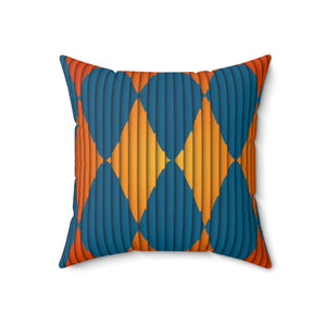 Polyester Square Pillow Orange Blue Geometric Bold Decor Dipaliz - 18’’ × - Throw Pillows