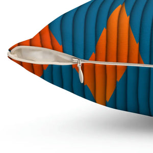 Polyester Square Pillow Orange Blue Geometric Bold Decor Dipaliz - Throw Pillows