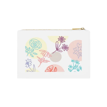 Blooming Beauty: your Floral Cotton Canvas Cosmetic Bag - White / one Size Bags