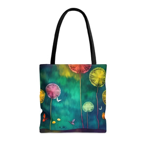 Aop Tote Bag Dandelions Dancing Vibrant Style - Dipaliz - Shopping Totes