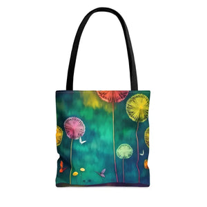 Aop Tote Bag Dandelions Dancing Vibrant Style - Dipaliz - Shopping Totes