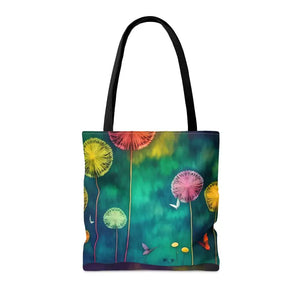 Aop Tote Bag Dandelions Dancing Vibrant Style - Dipaliz - Shopping Totes